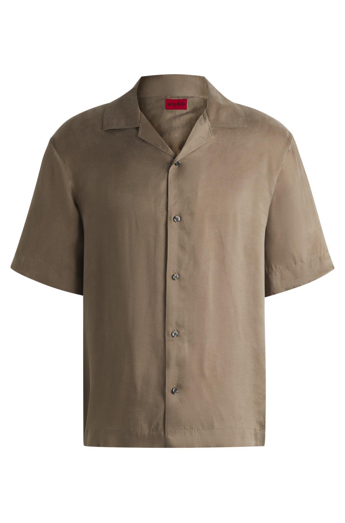 Loose-fit shirt in lustrous twill Product Image