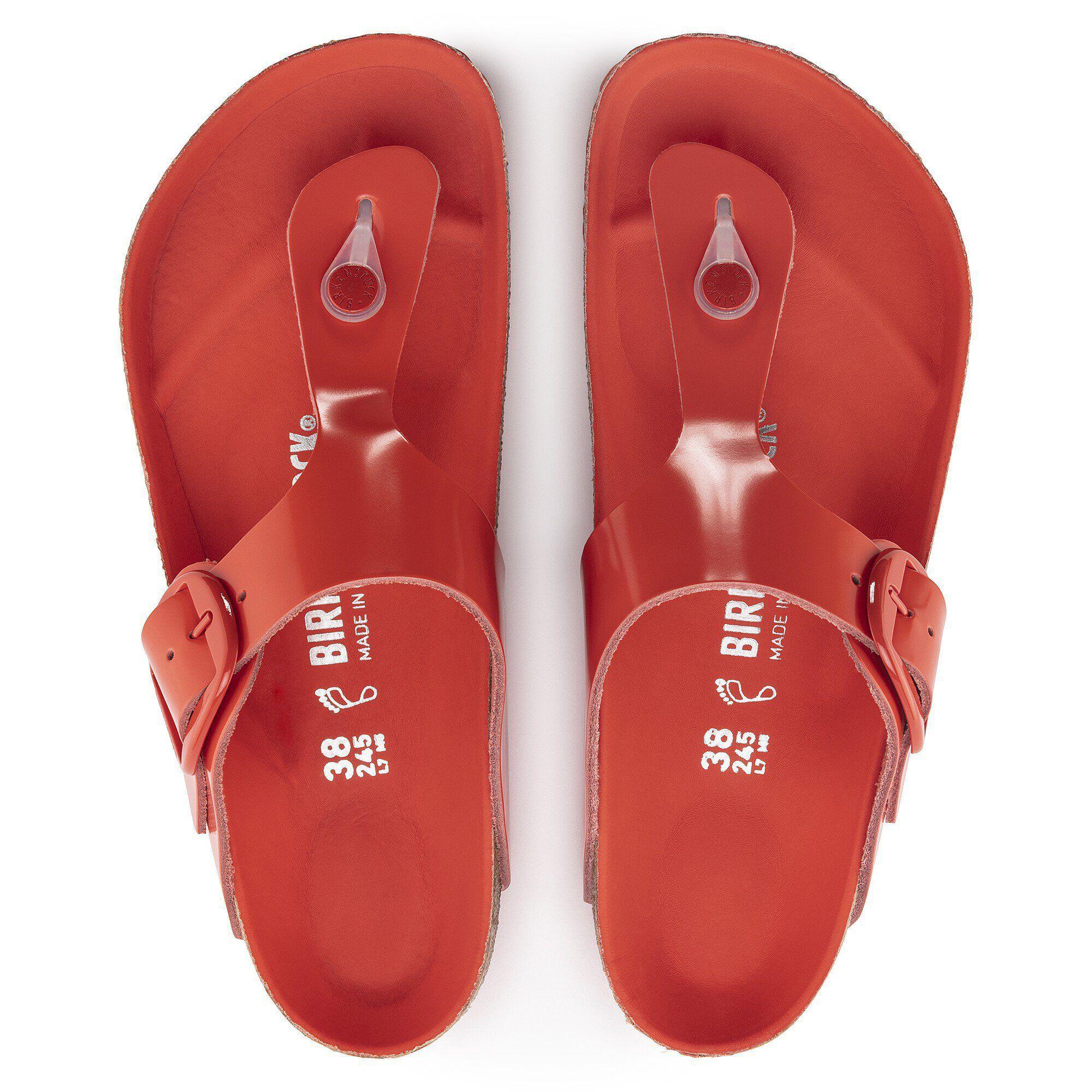 Gizeh Big Buckle Natural Leather Patent High Shine Tomato Product Image