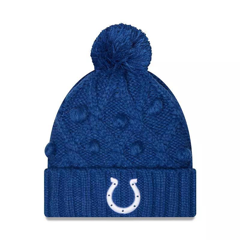 Women's New Era Royal Indianapolis Colts Toasty Cuffed Knit Hat with Pom, Blue Product Image
