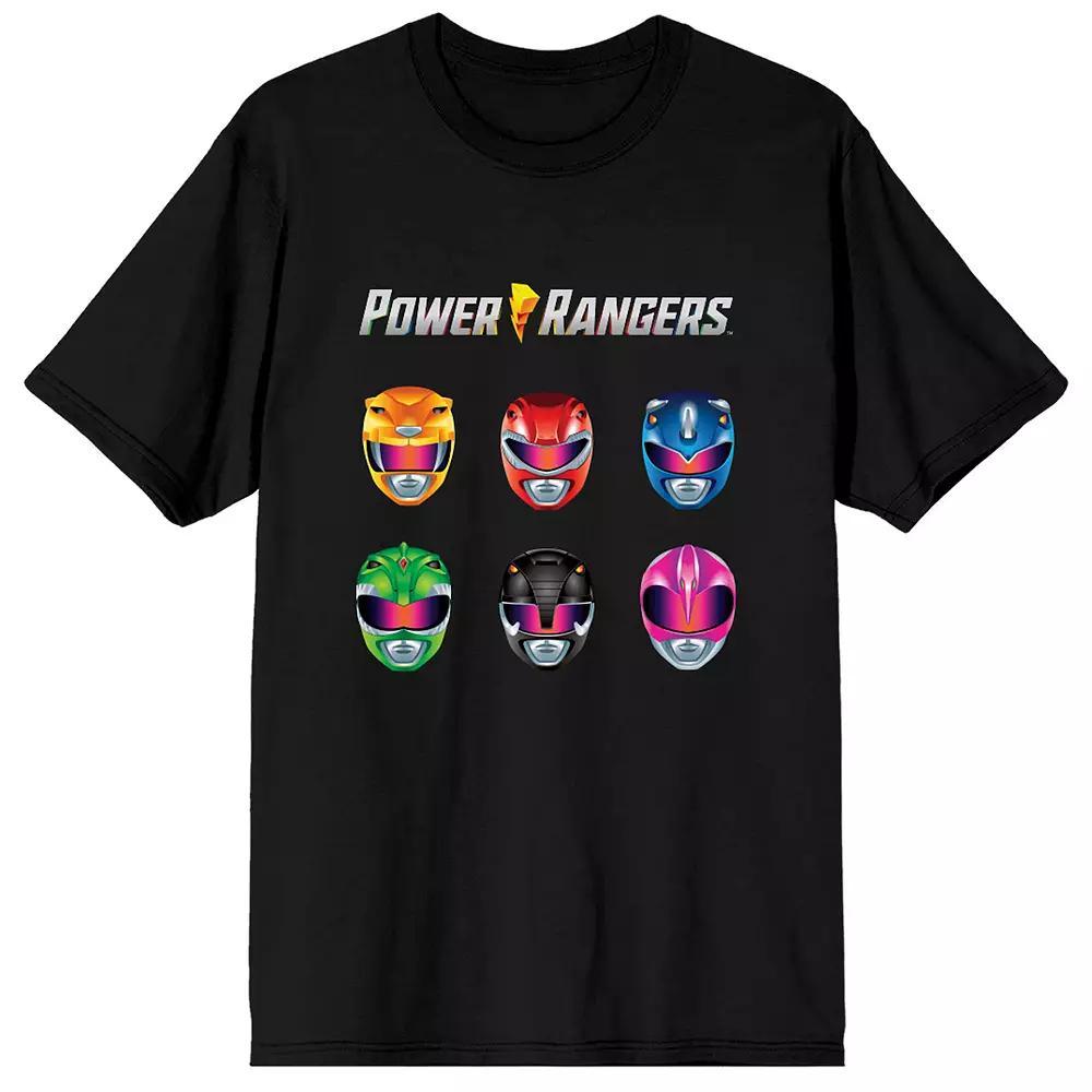 Men's Power Rangers Helmet Lineup Graphic Tee, Size: Large, Black Product Image
