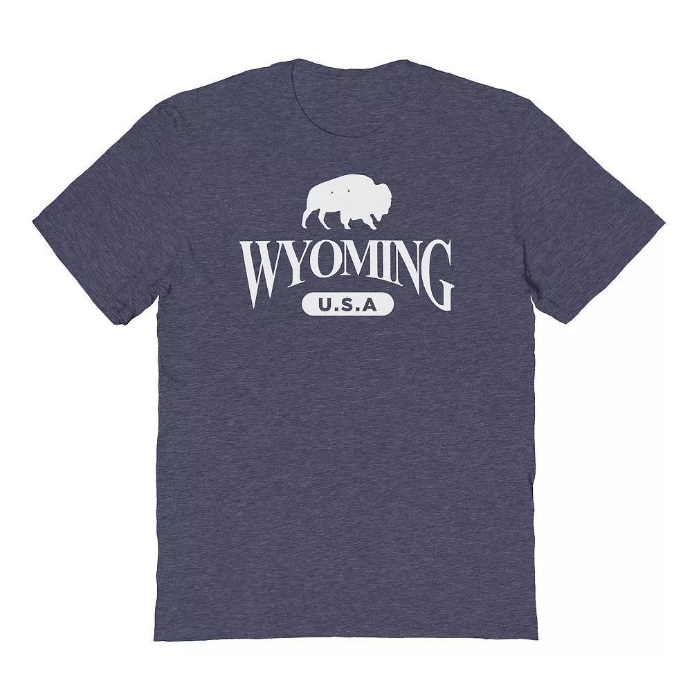 Men's COLAB89 by Threadless Wyoming USA Father's Day Graphic Tee, Size: XL, Navy Grey Product Image