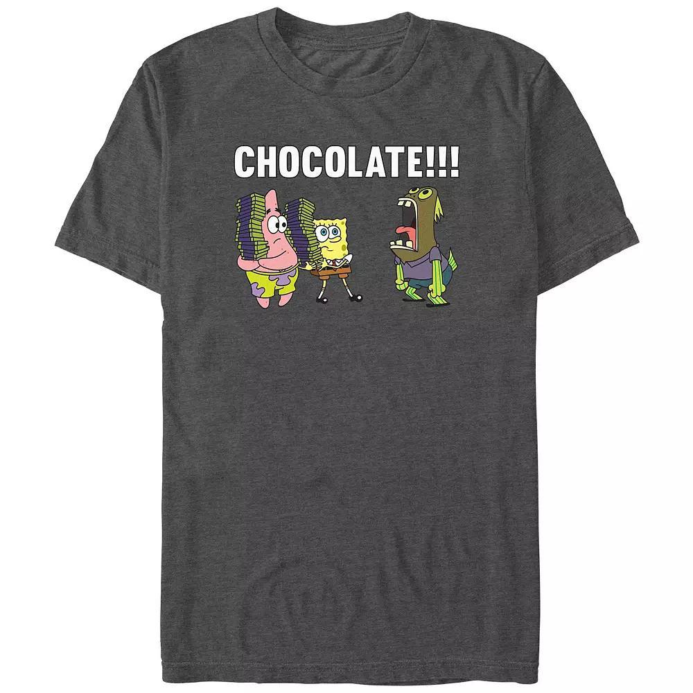 Big & Tall SpongeBob SquarePants Crazy For Chocolate Graphic Tee, Men's, Size: 3XB, Grey Heather Product Image