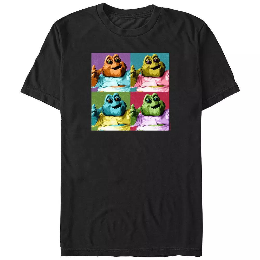 Men's Dinosaurs Baby Sinclair Pop Colors Portrait Graphic Tee, Size: XL, Black Product Image