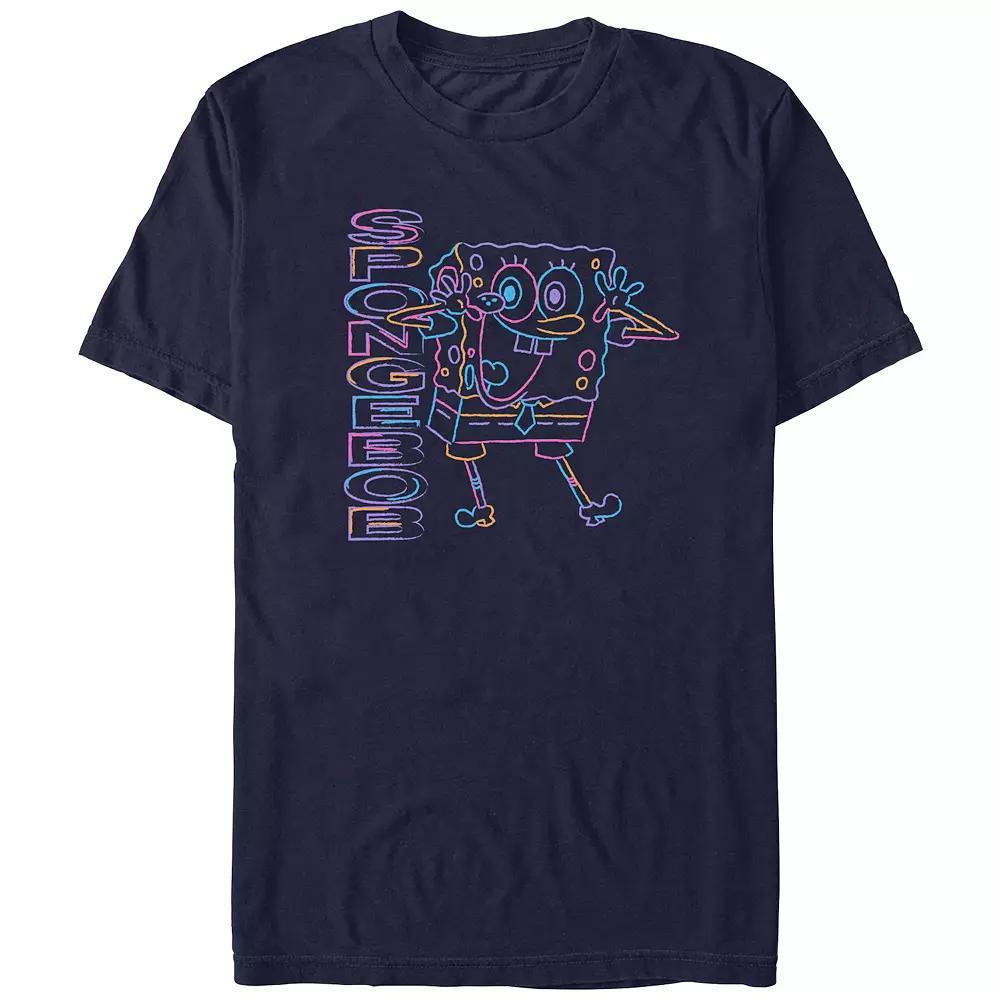 Juniors' SpongeBob Squarepants Chalk Lines Boyfriend Graphic Tee, Women's, Size: XS, Blue Product Image