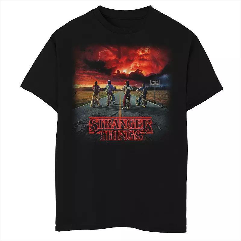 Boys 8-20 Netflix Stranger Things Where It Began Dustin & Friends Poster Tee, Boy's, Size: Small, Black Product Image