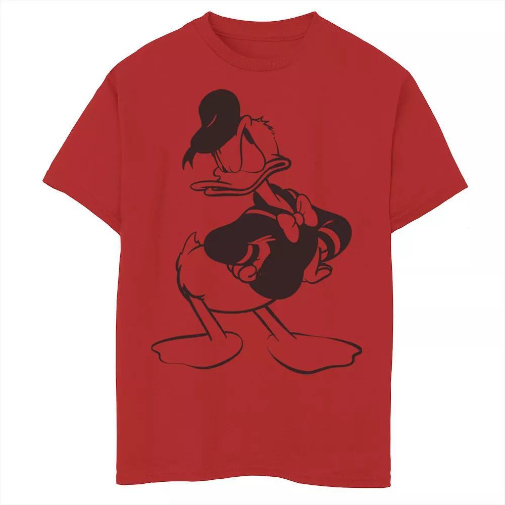 Disney's Donald Duck Men's Pose With Attitude Outline Tee, Boy's, Size: Medium, Red Product Image
