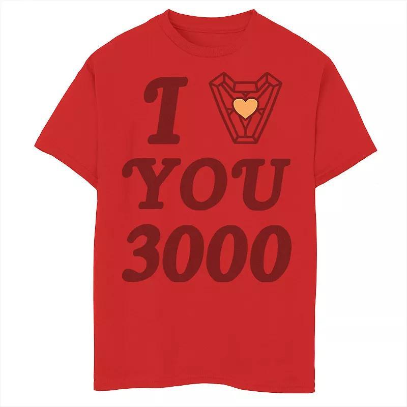 Boys 8-20 Iron Man I Love You 3000 Text Stack Tee, Boy's, Size: Large, Red Product Image