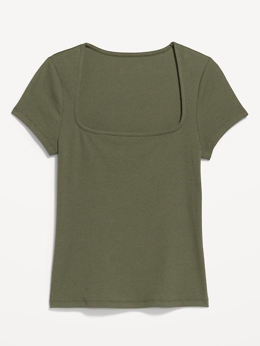 Ribbed Square-Neck T-Shirt Product Image