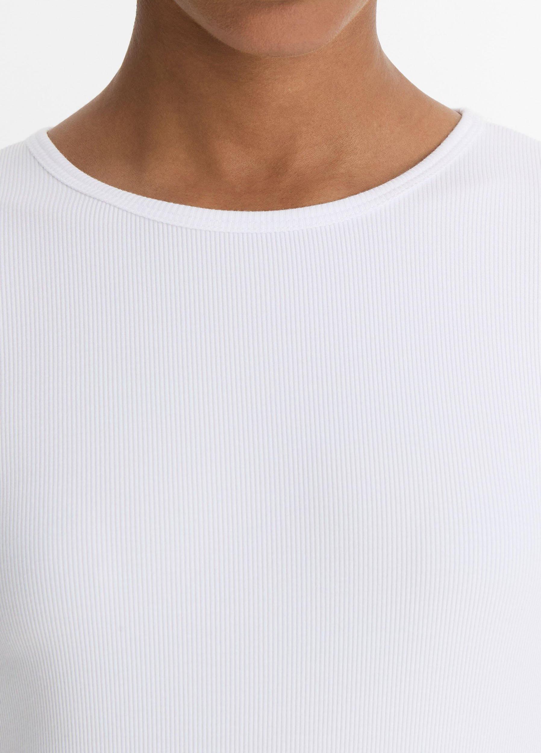 Elbow-Sleeve Crew Neck T-Shirt Product Image