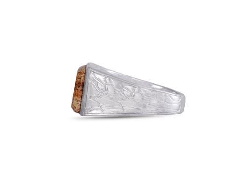 LuvMyJewelry Brown Picasso Jasper Sterling Silver Men Signet Ring at Nordstrom, Size 9.5 Product Image