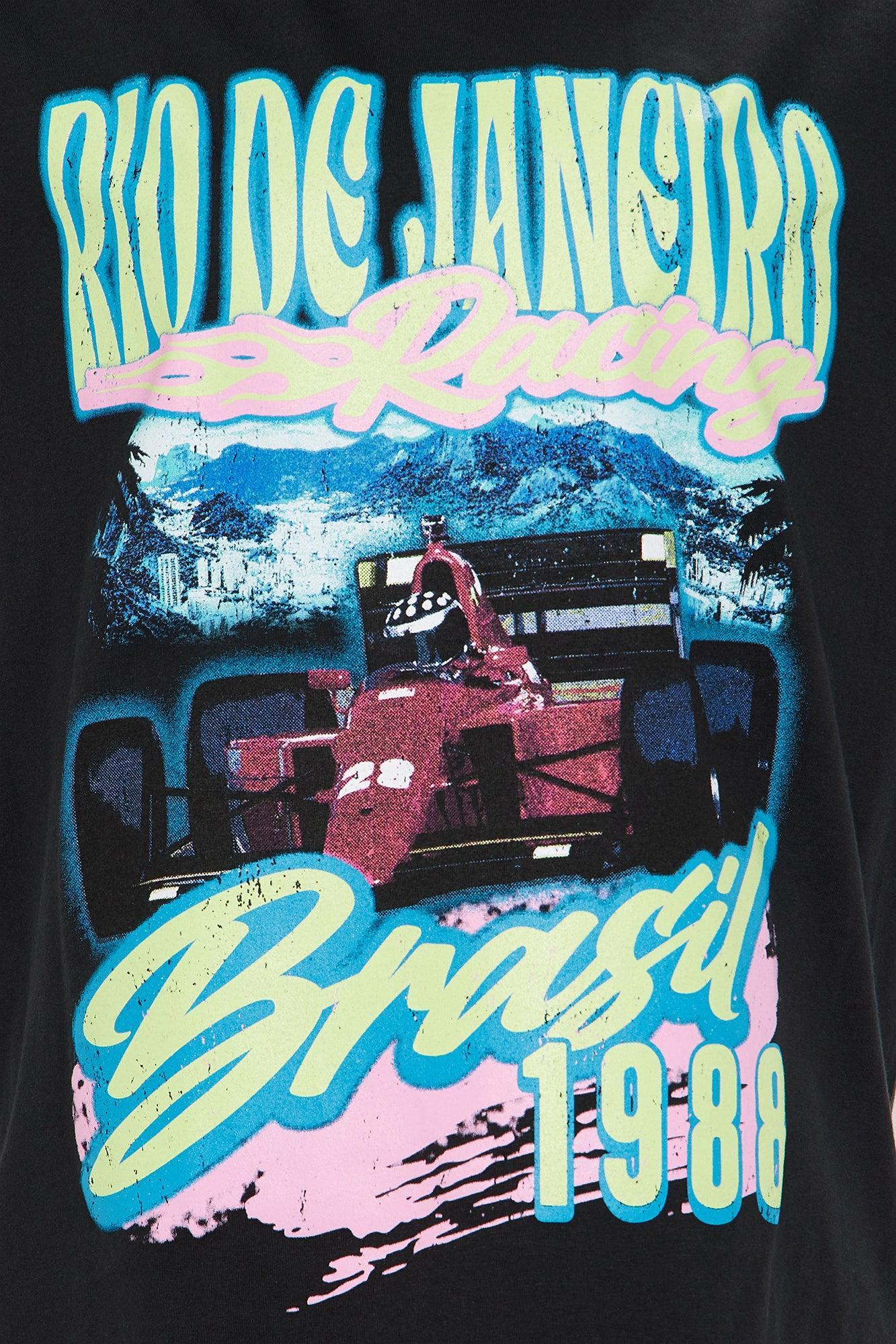 Rio De Janeiro Racing Oversized Tee - Black Product Image
