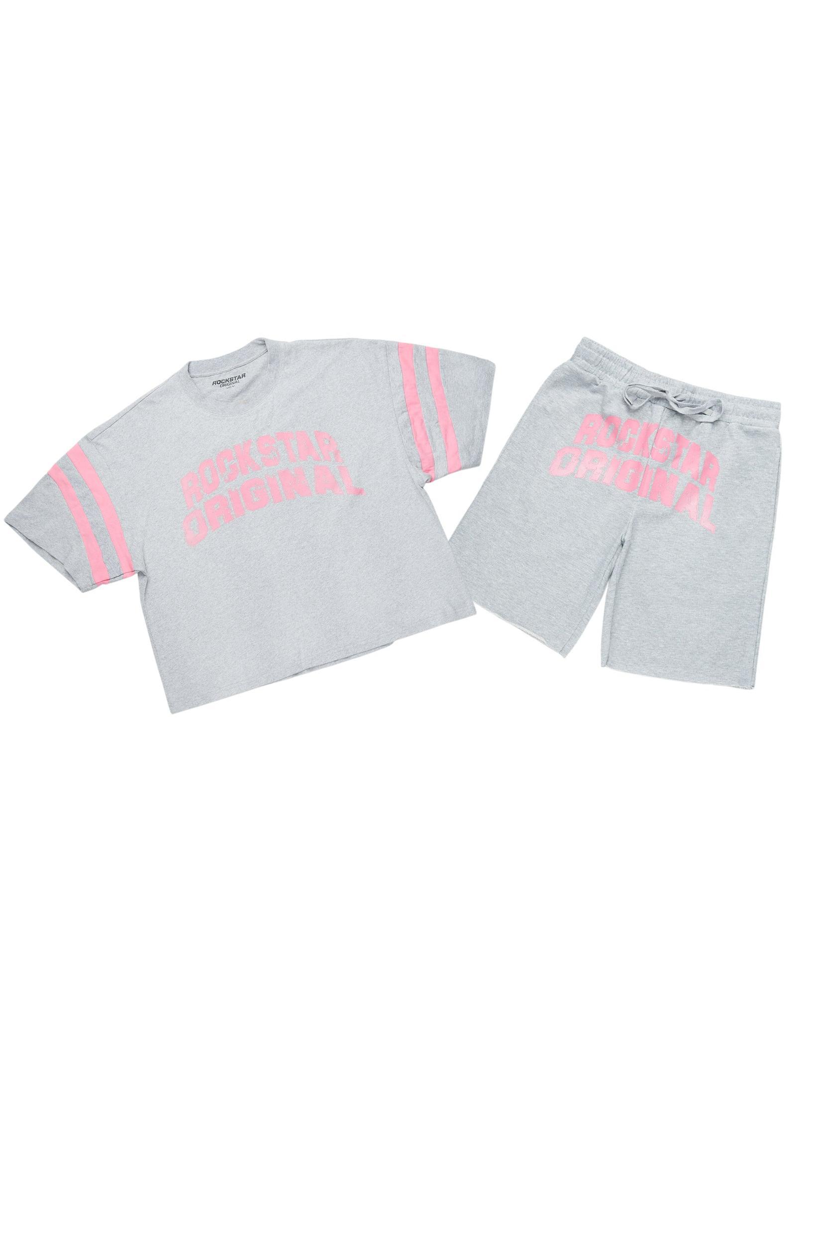 Chikata Heather Grey T-Shirt Short Set Female Product Image