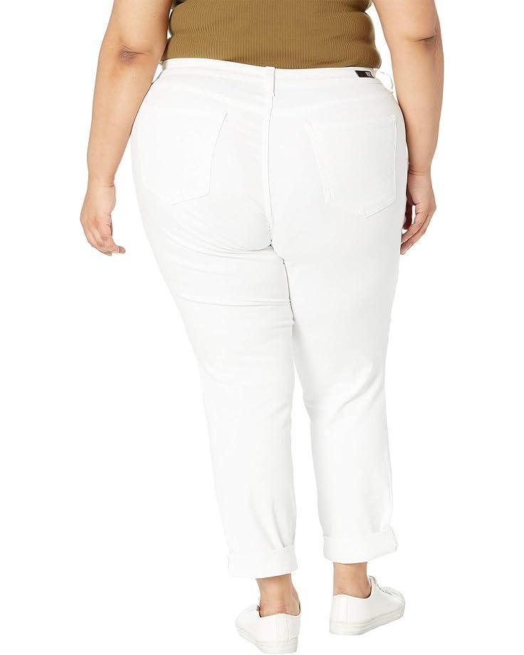 Plus Curvy Kick Out Crop Jeans in Pure White Product Image