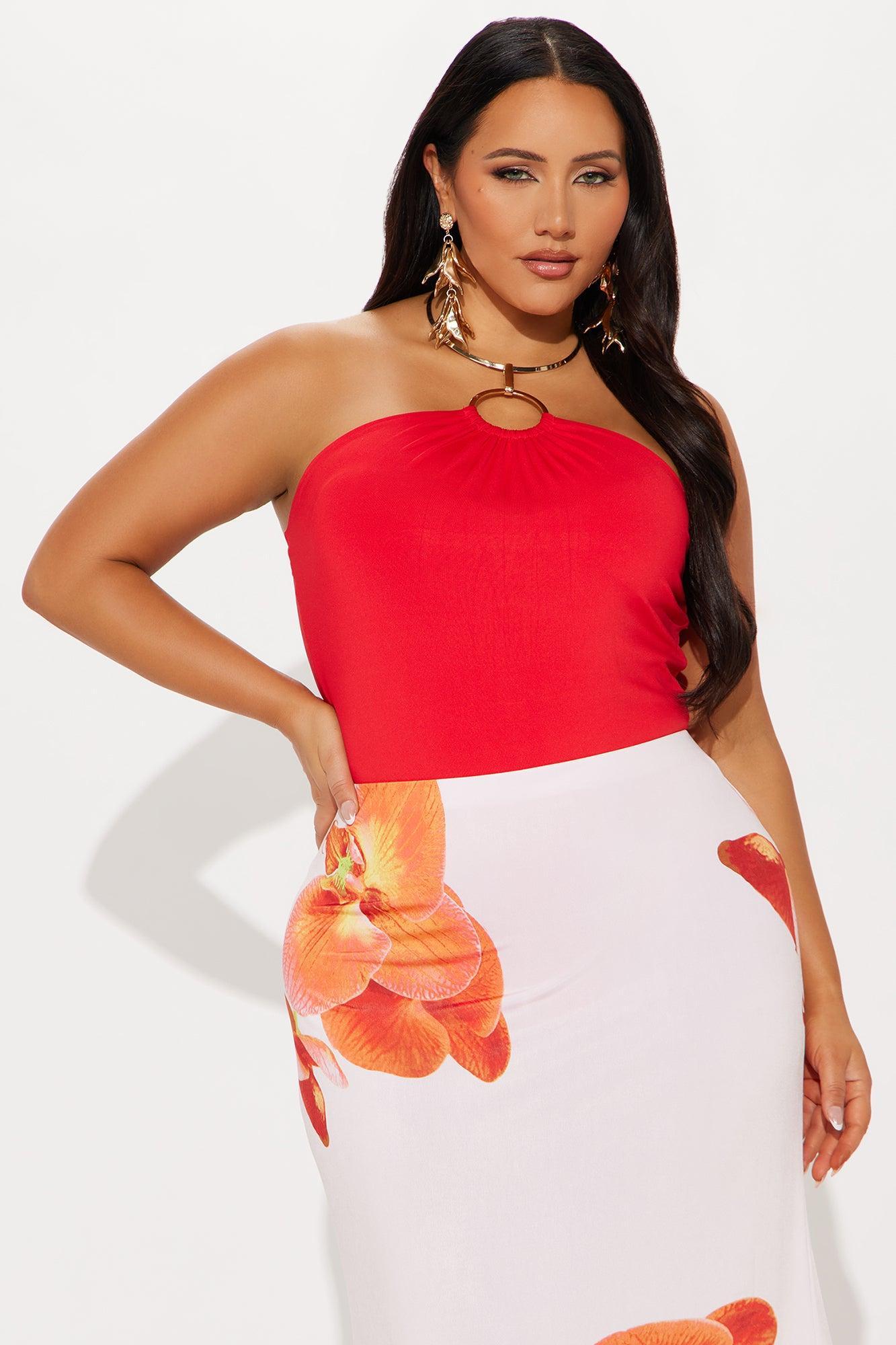 Hera Halter Bodysuit - Red Product Image