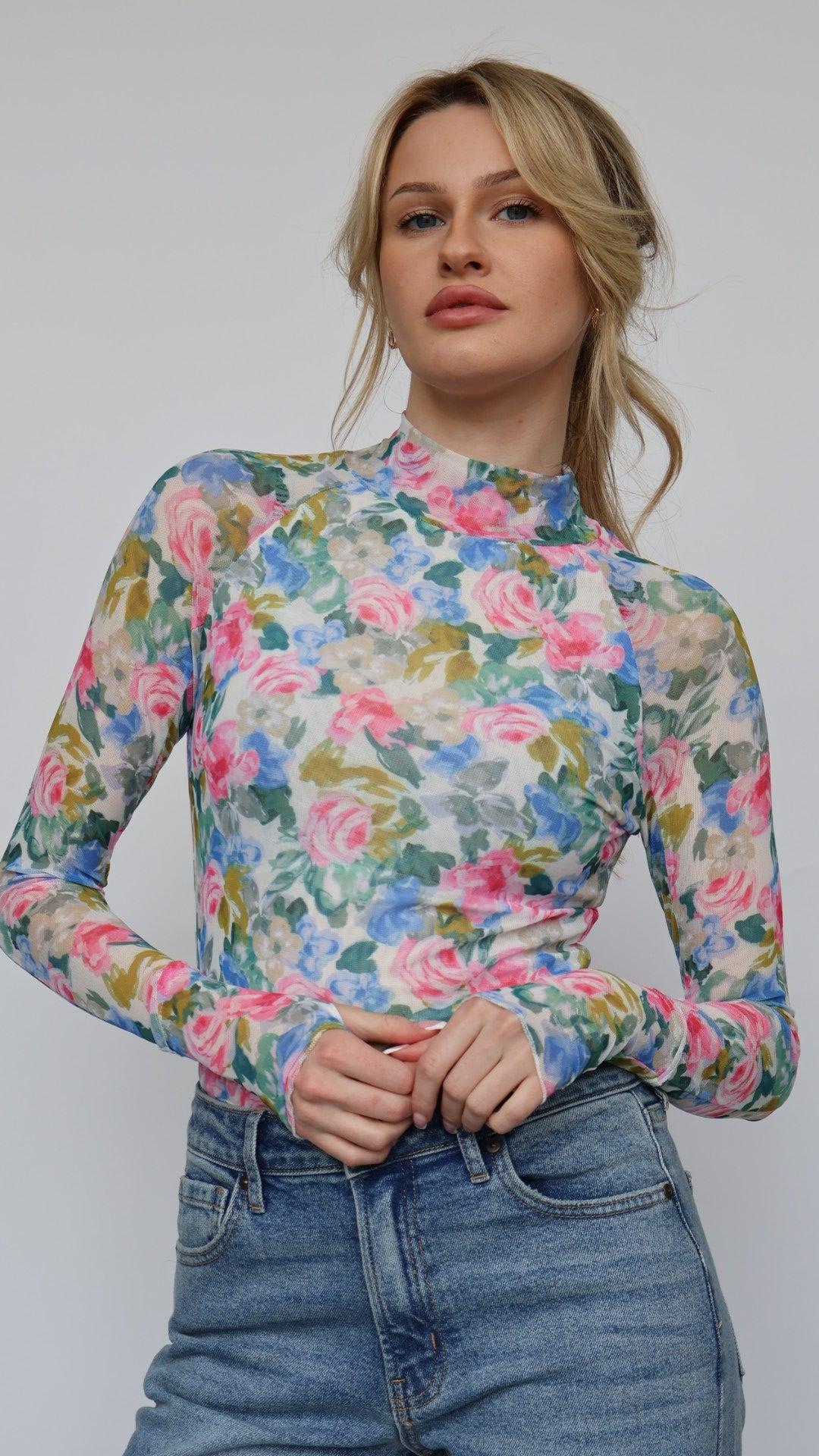 Jaime Floral Mesh Top Product Image