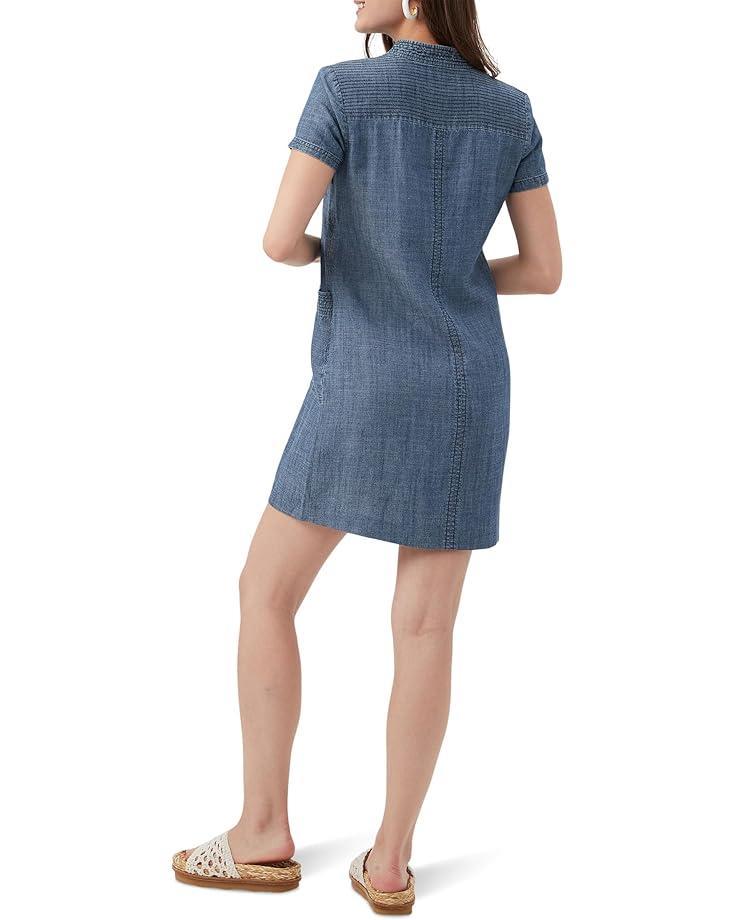 Boxy Denim Shell Dress in Rinse Product Image