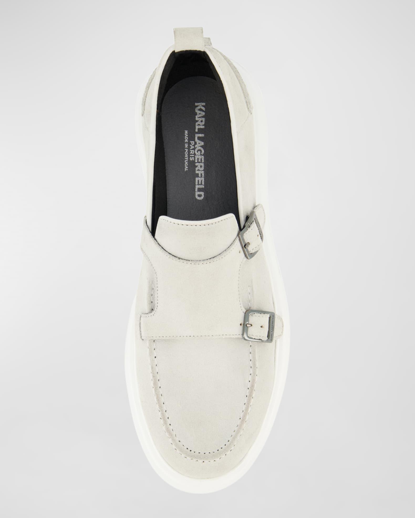Men's Sneaker-Sole Suede Double-Monk Loafers Product Image