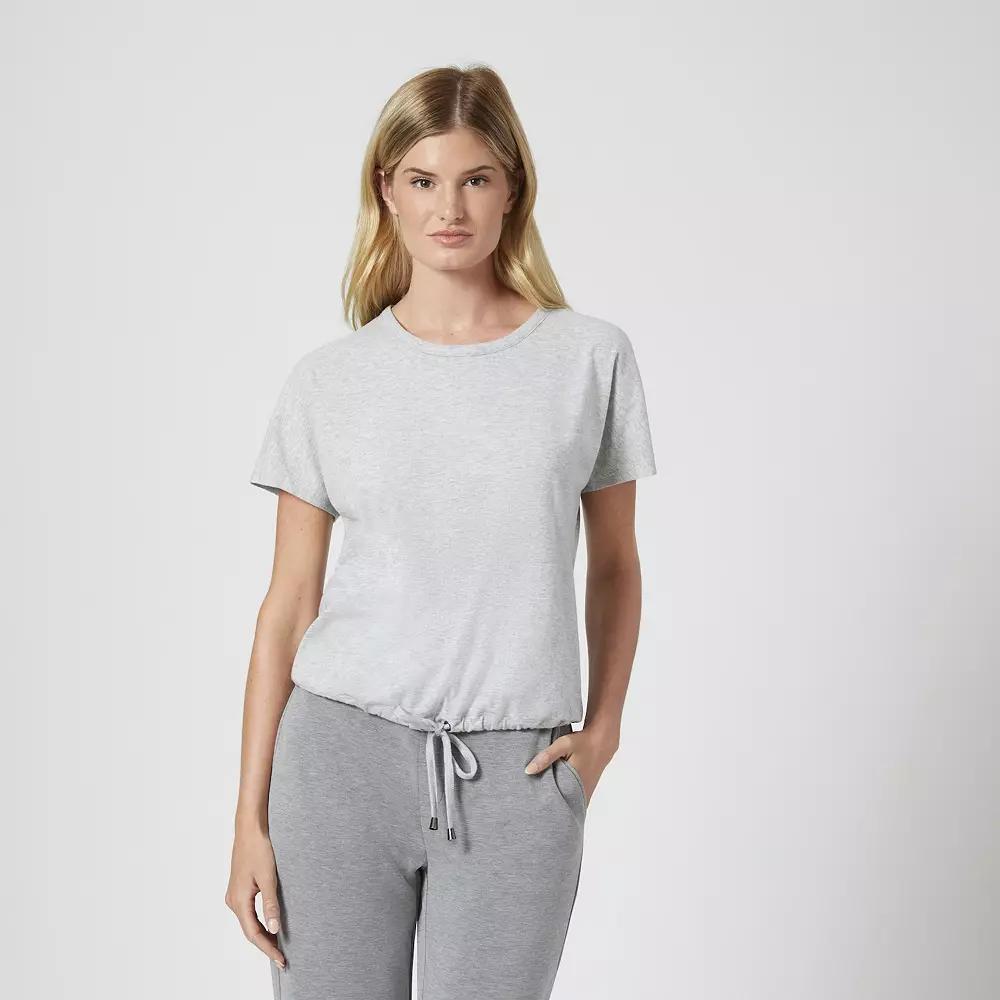 Womens Grey & Gray Crewneck Dolman Sleeve Tee, Women's, Size: Small, Grey Gray Product Image