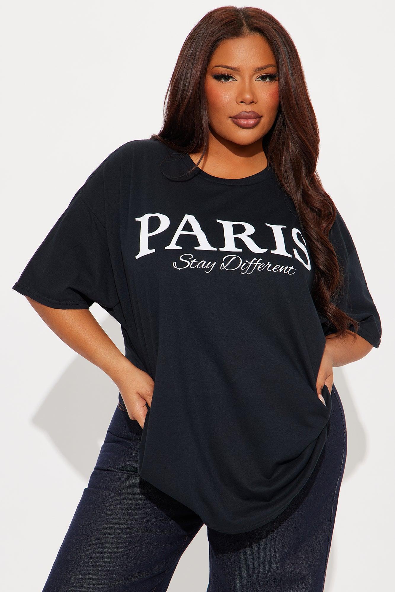 Paris Oversized Tee - Black Product Image