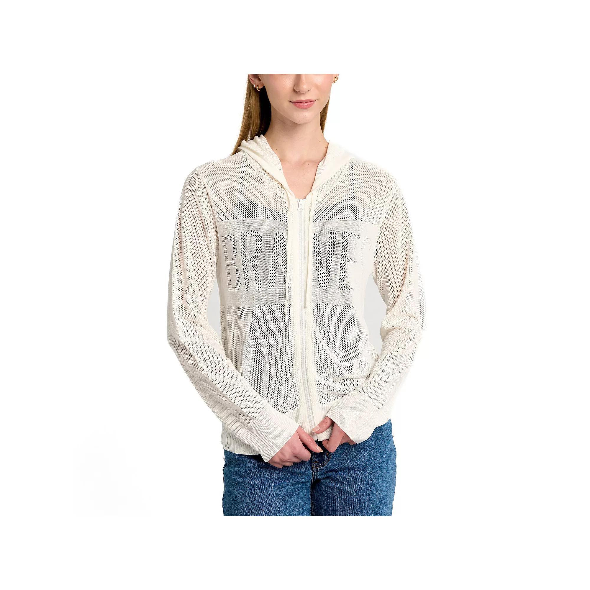 Women's Lusso Cream Atlanta Braves Summer Mesh Full-Zip Jacket, Size: Medium, Beige Product Image