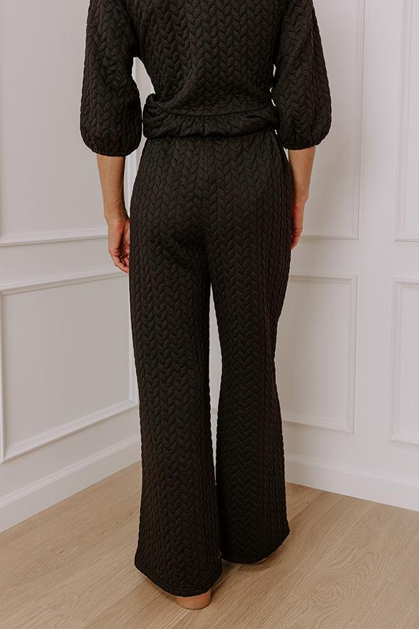 Chic A La Mode High Waist Knit Pants in Black Product Image
