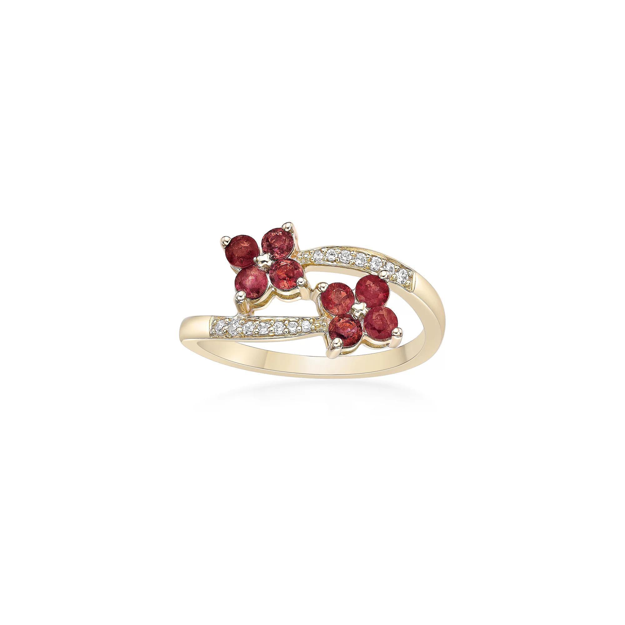 Gemminded 10k Gold Ruby & Diamond Accent Ring, Women's, Size: 7 Product Image