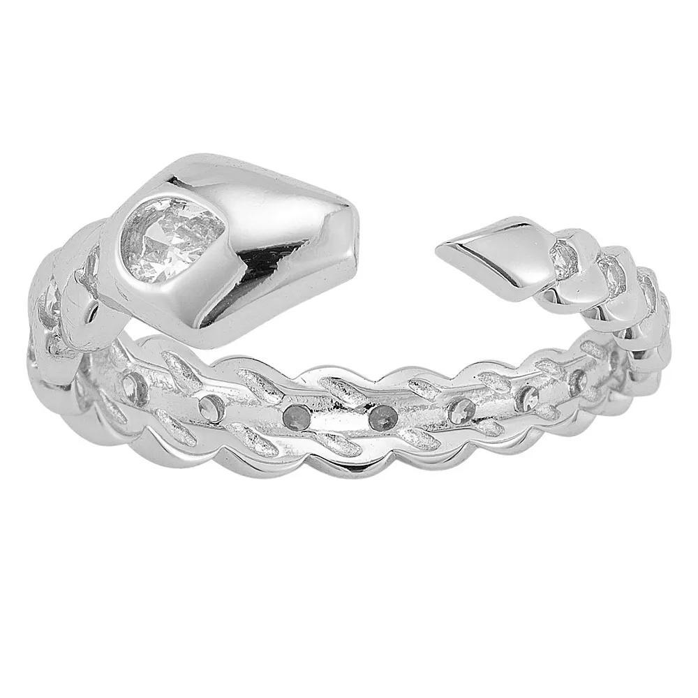 Sunkissed Sterling 14k Gold Over Silver Cubic Zirconia Snake Ring, Women's, Size: 8, Gold Tone Product Image
