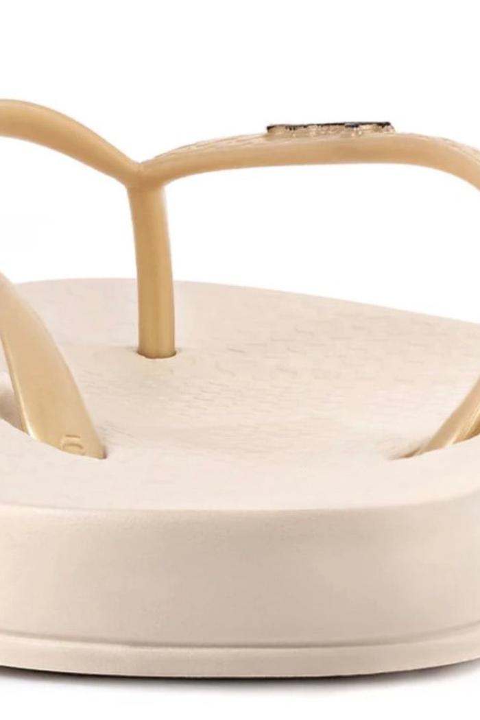 IPanema Ana Beige/Gold Flip Flops Product Image