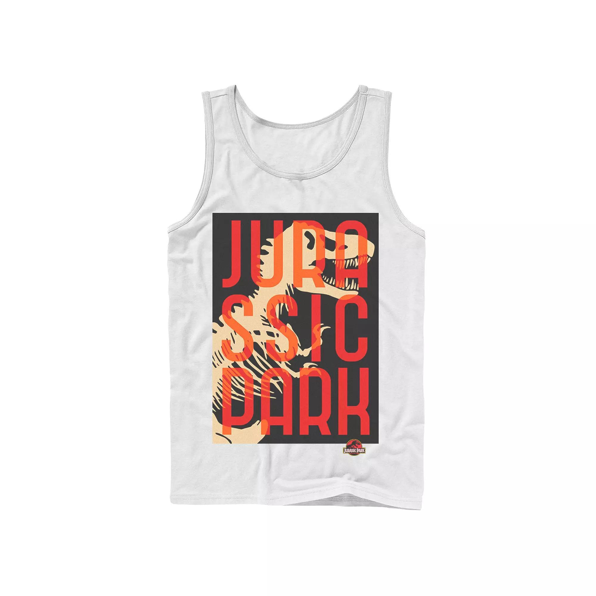 Men's Jurassic Park Split Typography T-Rex Bones Tank Top, Size: Large, White Product Image