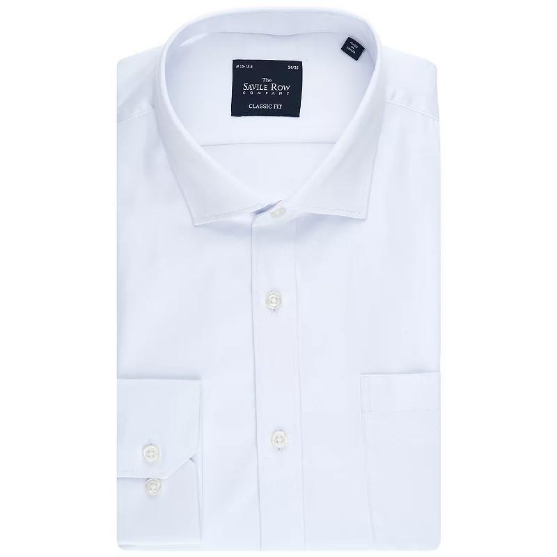 Men's Savile Row Classic Fit Sateen Dress Shirt, Size: XL-36/37, Blue Product Image