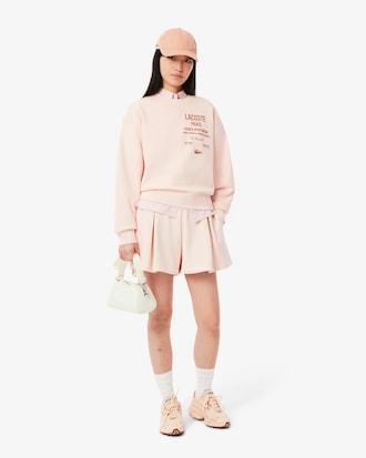 Women's Oversized Pleated Print Sweatshirt Product Image