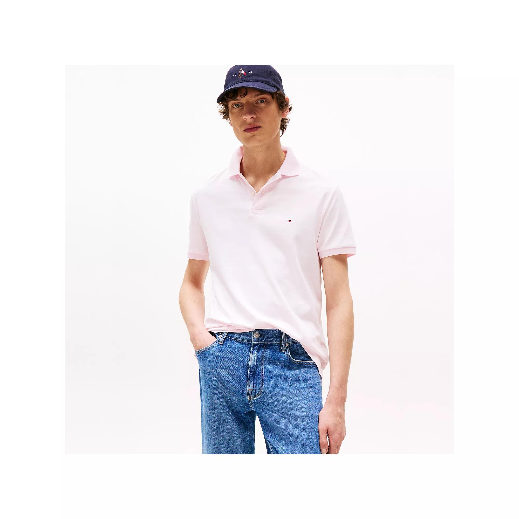 Men's Tommy Hilfiger Short Sleeve Cotton Polo, Size: XL, Light Pink Stripe Product Image