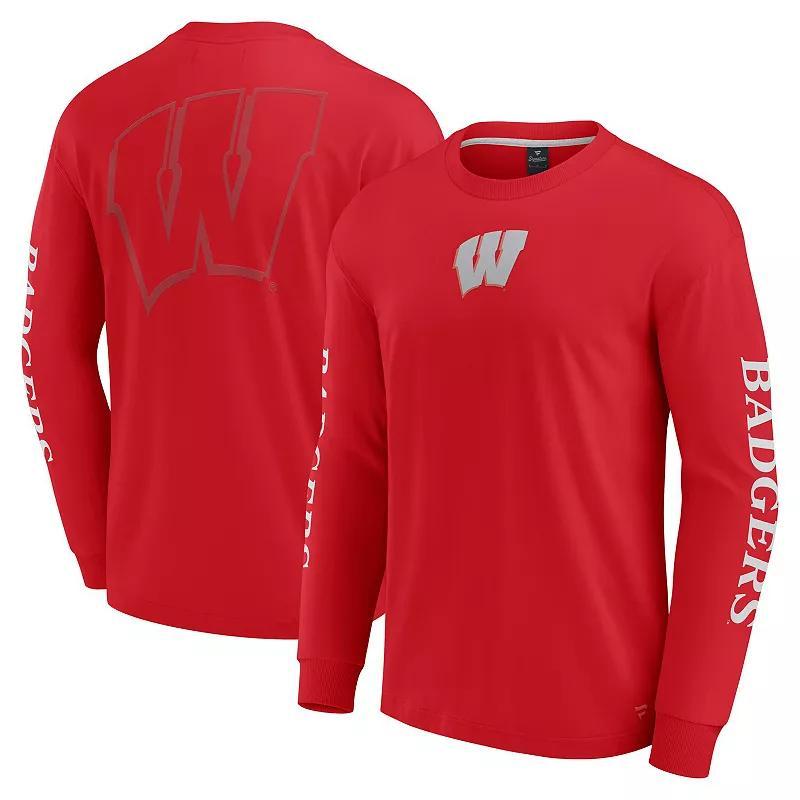 Men's Fanatics Red Wisconsin Badgers Strive Long Sleeve T-Shirt, Size: Large Product Image