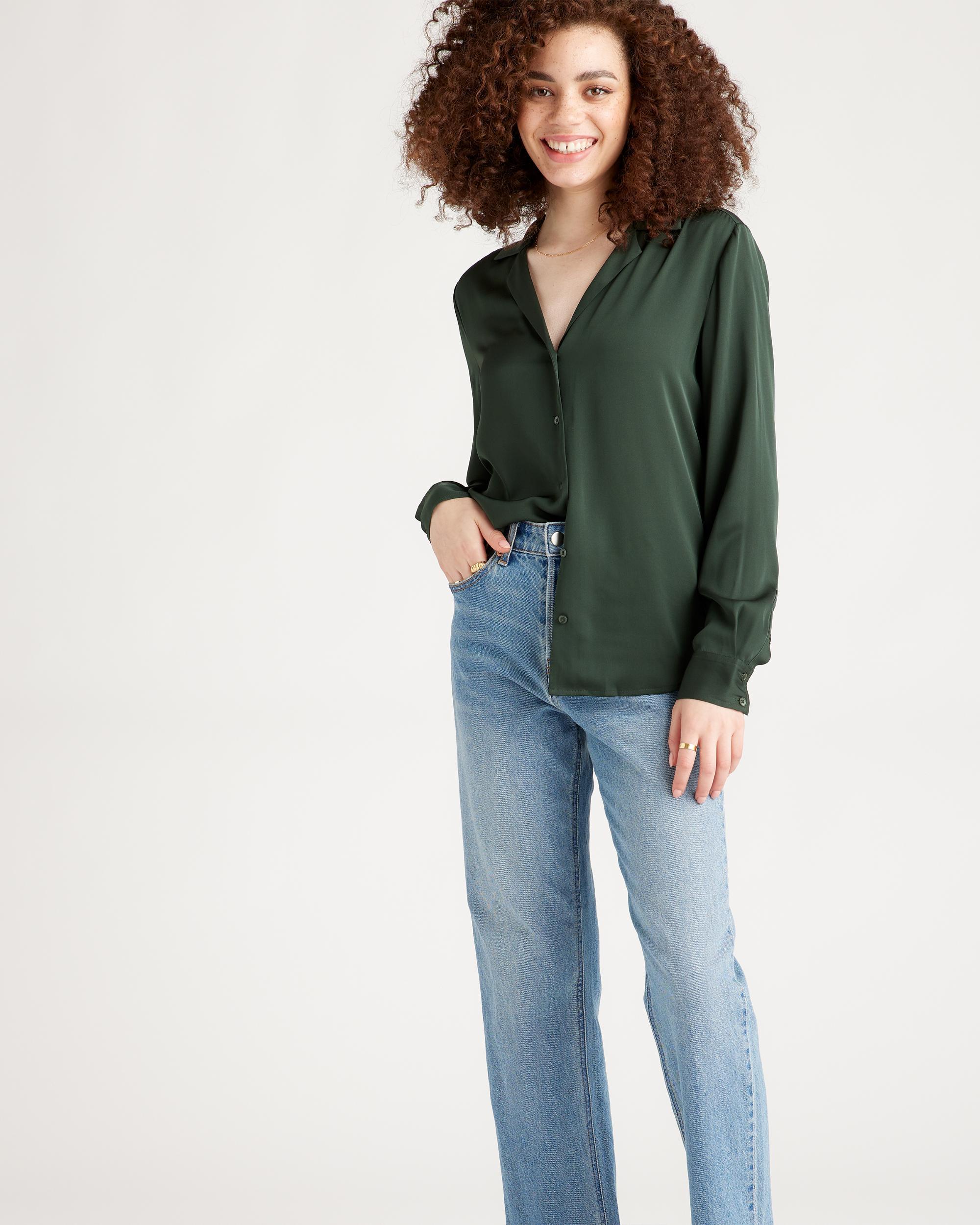 Quince | Women's Washable Stretch Notch Collar Blouse Product Image