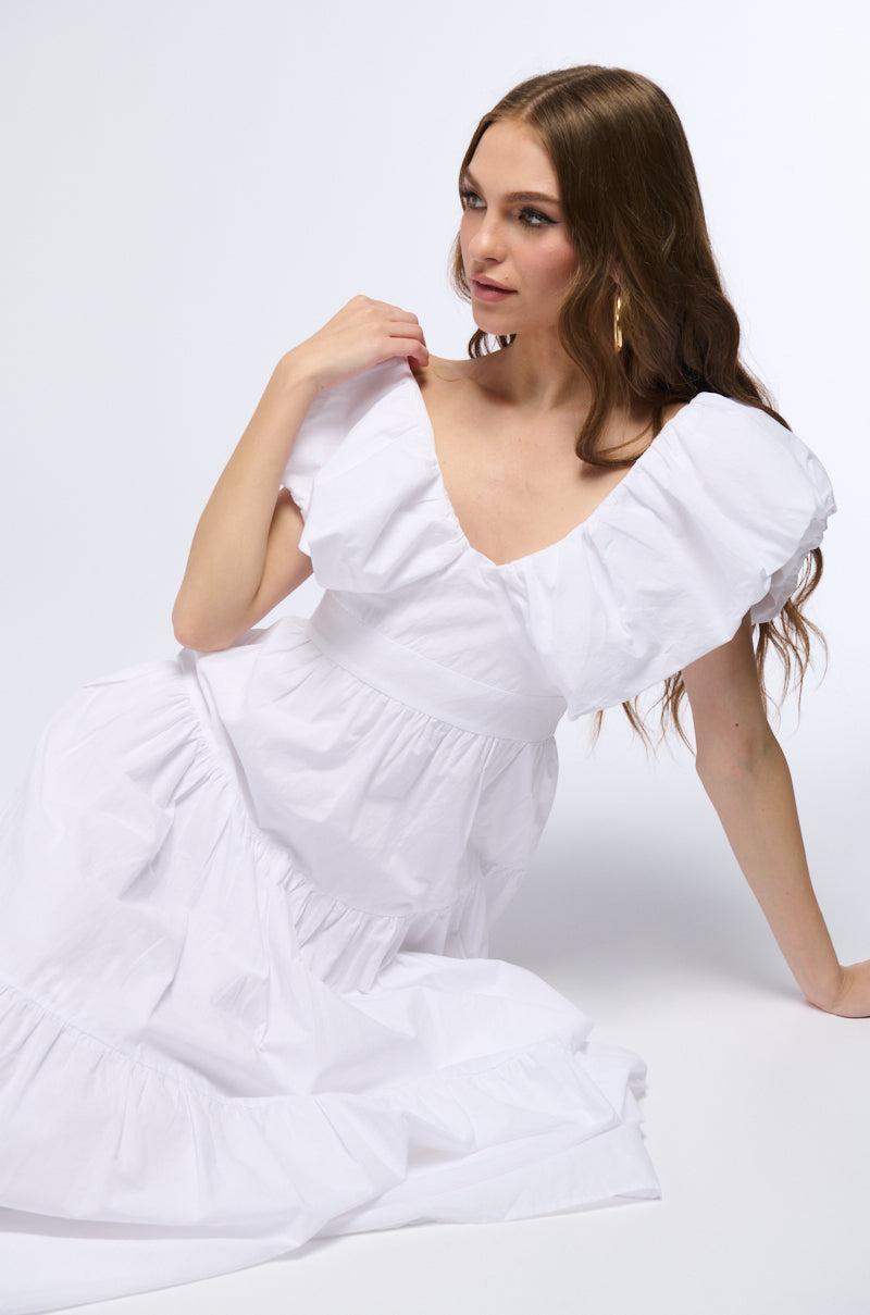 SUNDAY MARKET POPLIN CAP SLEEVE MAXI DRESS Product Image