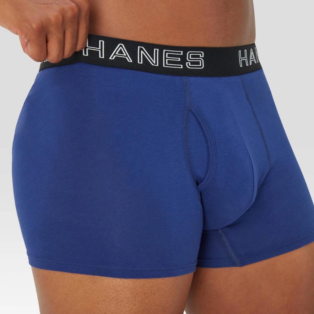 Hanes Premium Men's Mid-Rise Stretch Trunks 5pk - Blue/Black XL: Tagless, Moisture Wicking, Breathable Product Image