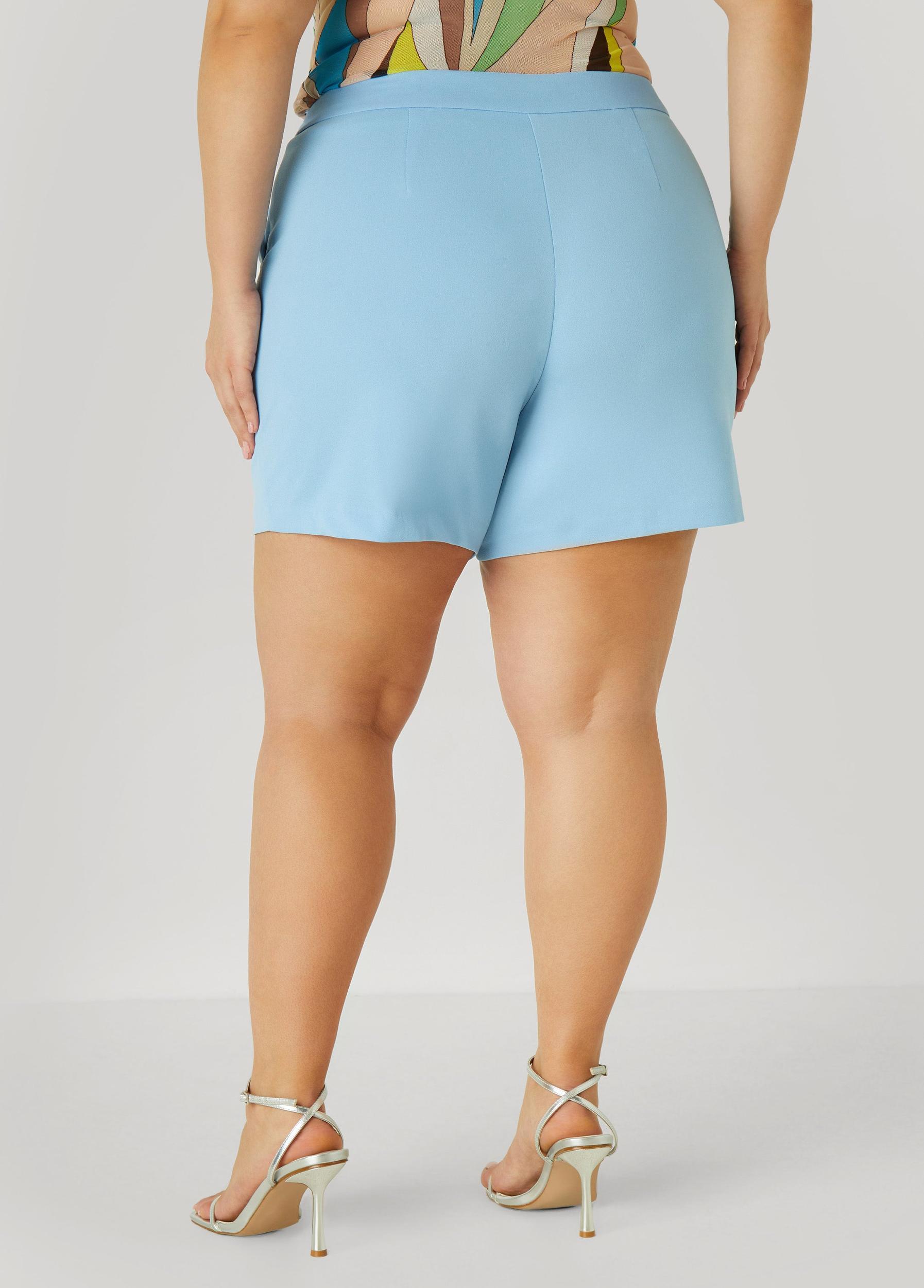Pleated High Waist Crepe Shorts Product Image
