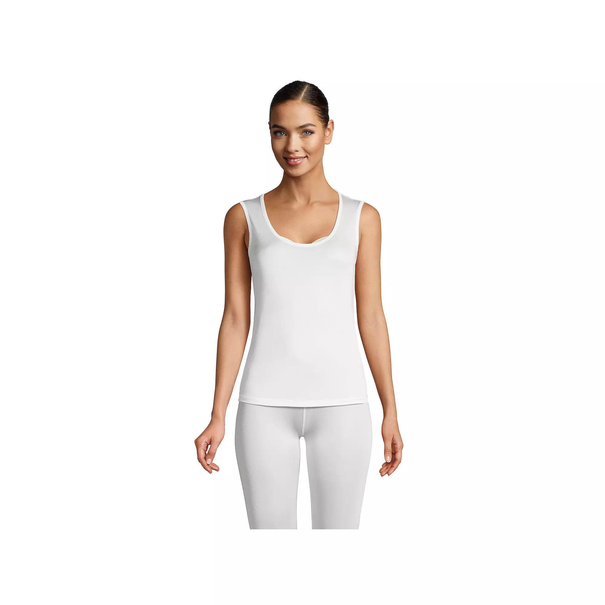 Women's Lands' End Silk Interlock Tank Undershirt, Size: XS, Ivory Product Image