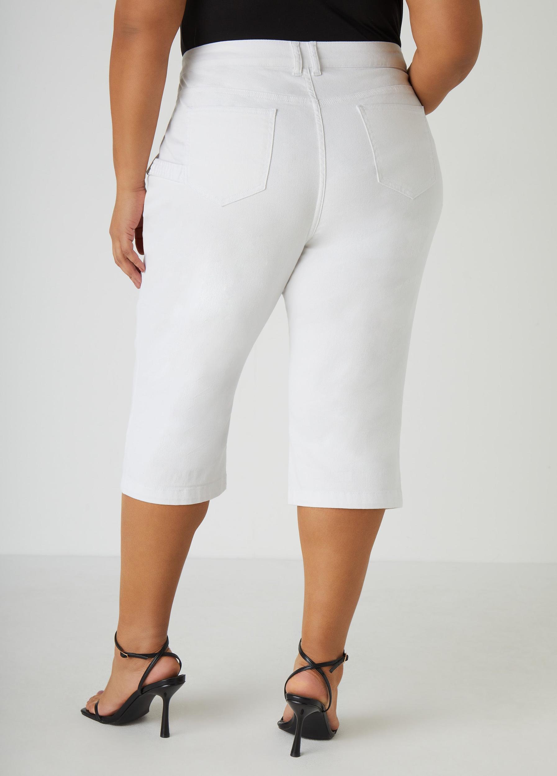 Pintucked Denim Capris Product Image