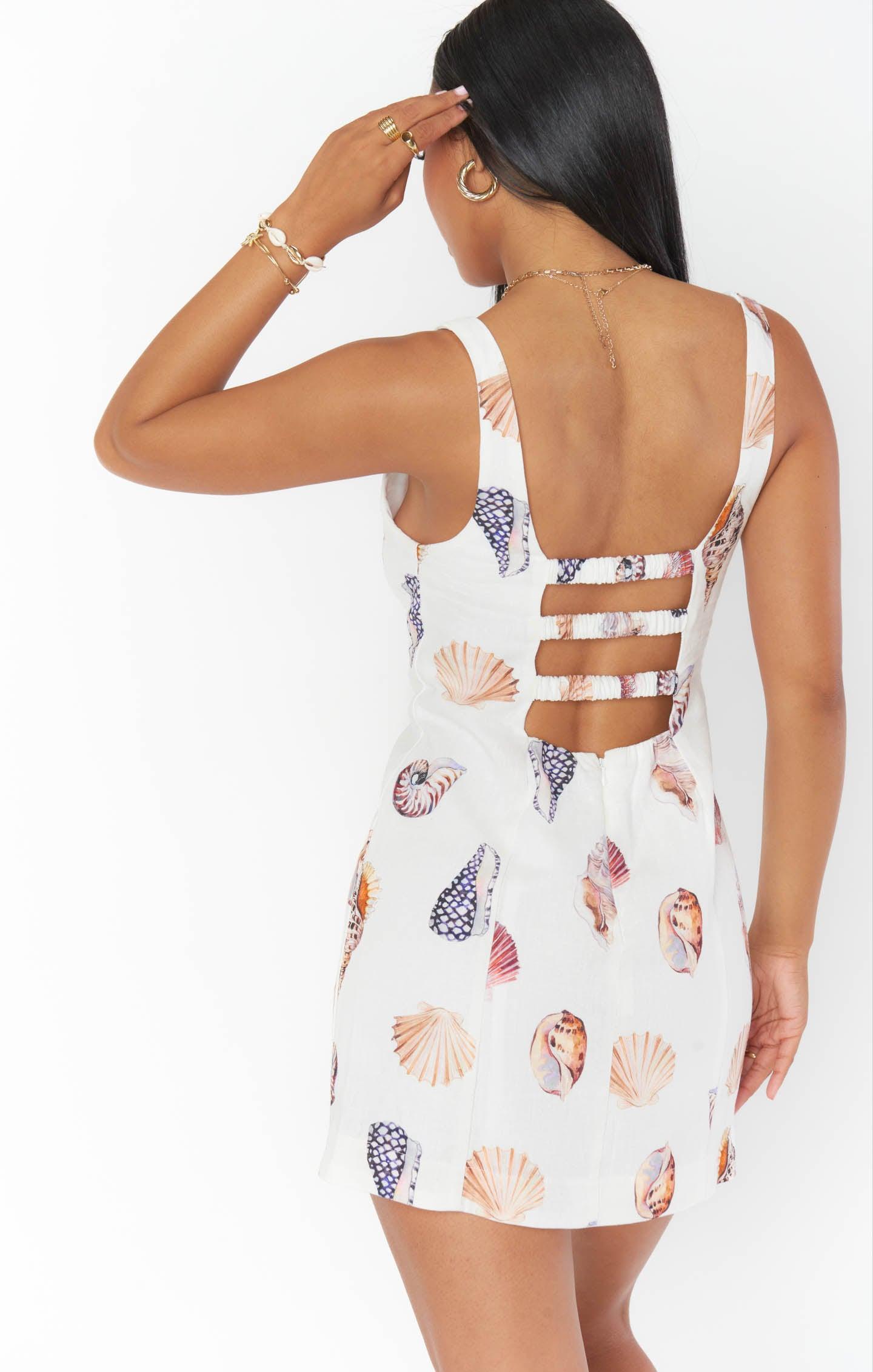 Steph Mini Dress ~ Shell Linen Product Image