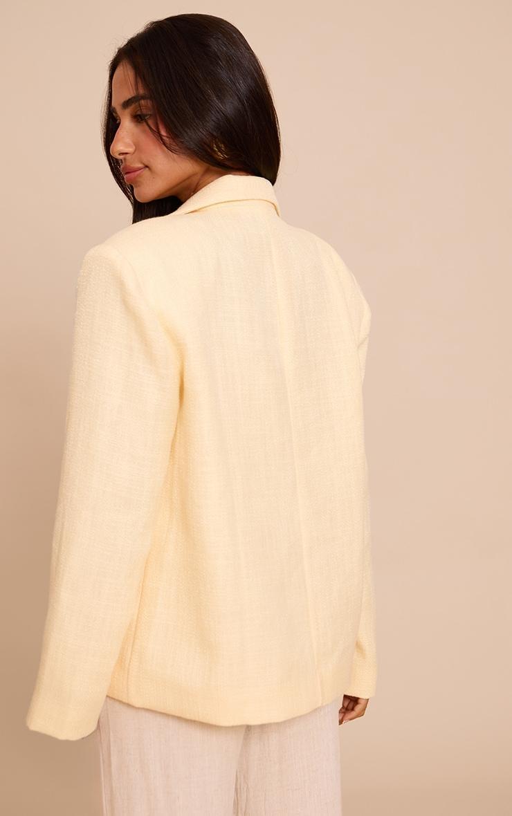 Petite Buttercream Trim Detail Textured Blazer Product Image