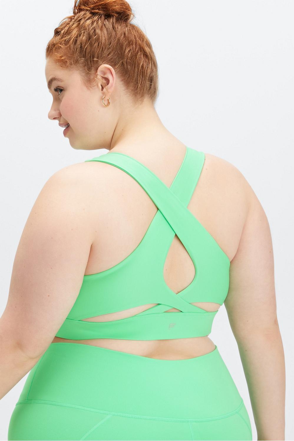 Fabletics No-Bounce Sports Bra Womens green Size S Product Image