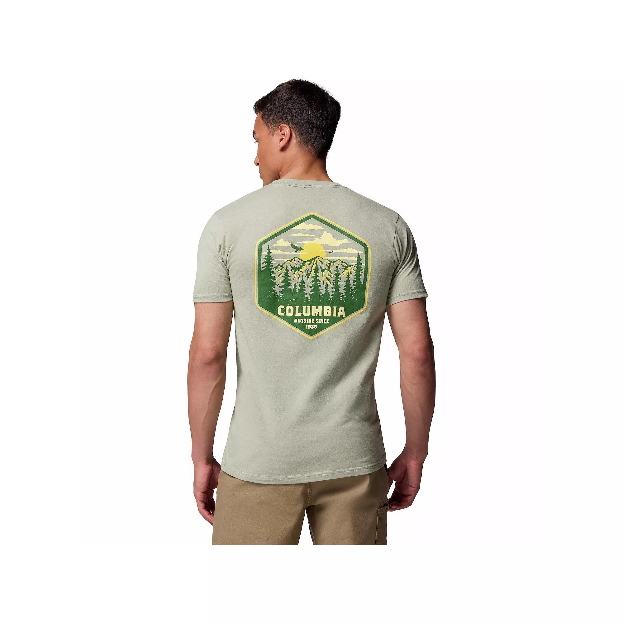 Men's Columbia Short Sleeve Graphic Tee, Size: Large, Safari Product Image