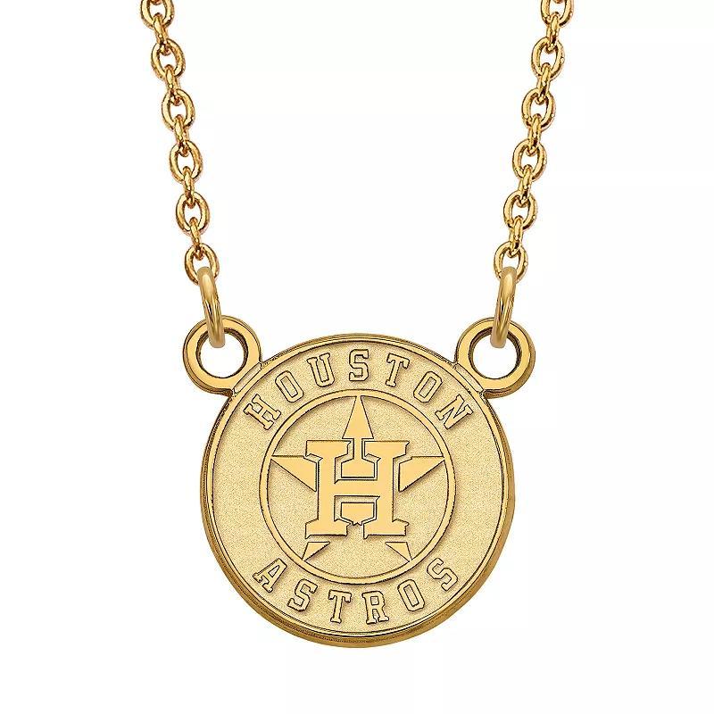 LogoArt Sterling Silver Houston Astros Pendant Necklace, Women's, Size: 18 mm, 14k Gold Plated Product Image
