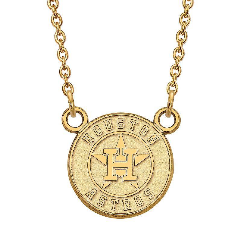 LogoArt Sterling Silver Houston Astros Pendant Necklace, Women's, Size: 18 mm, 14k Gold Plated Product Image