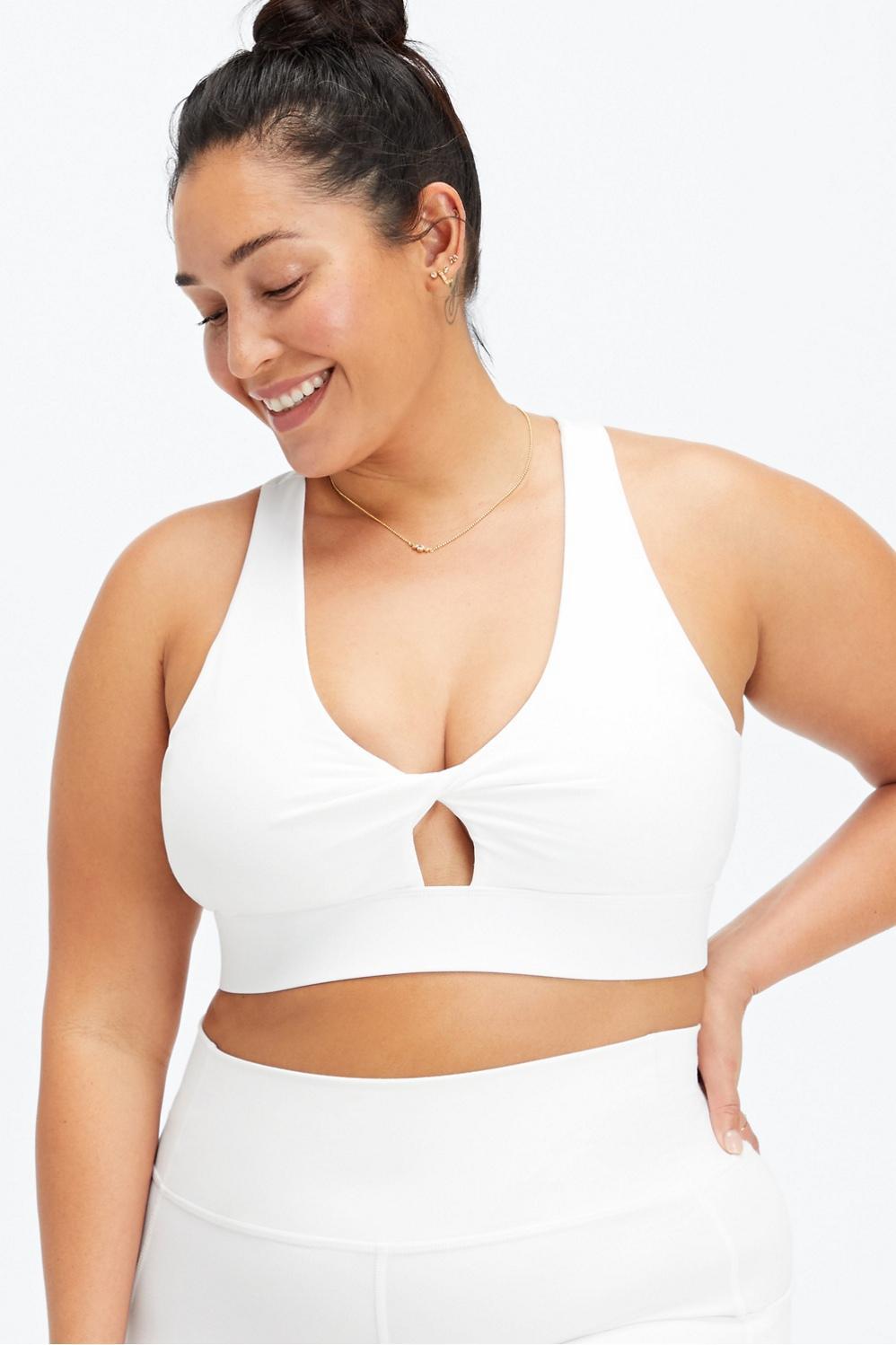Fabletics Oasis Twist Sports Bra Womens white Size XXL Product Image