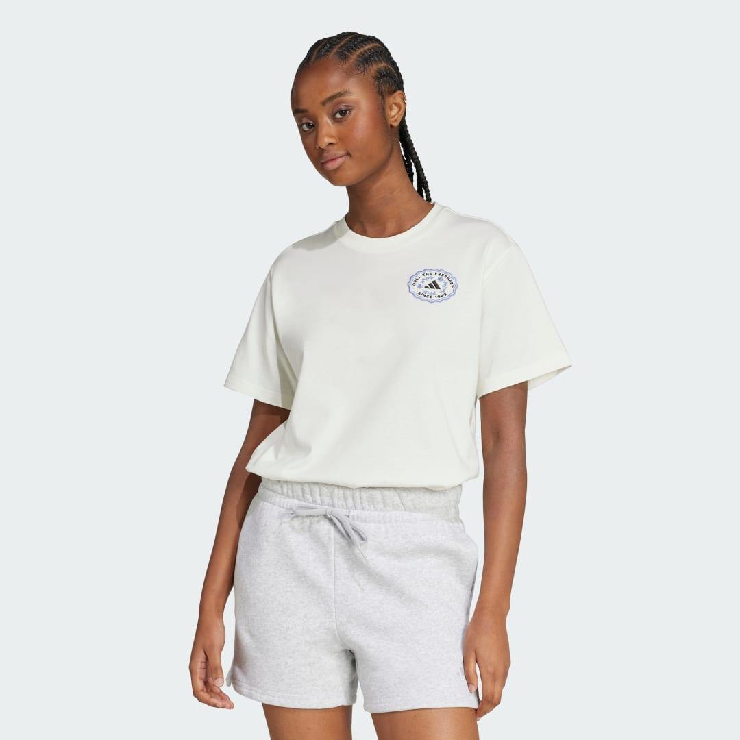 adidas Farmers Market Graphic Tee Off White M Womens Product Image