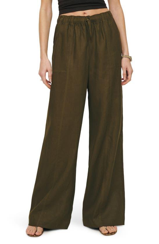 Declan Linen Pant In Dark Olive Product Image