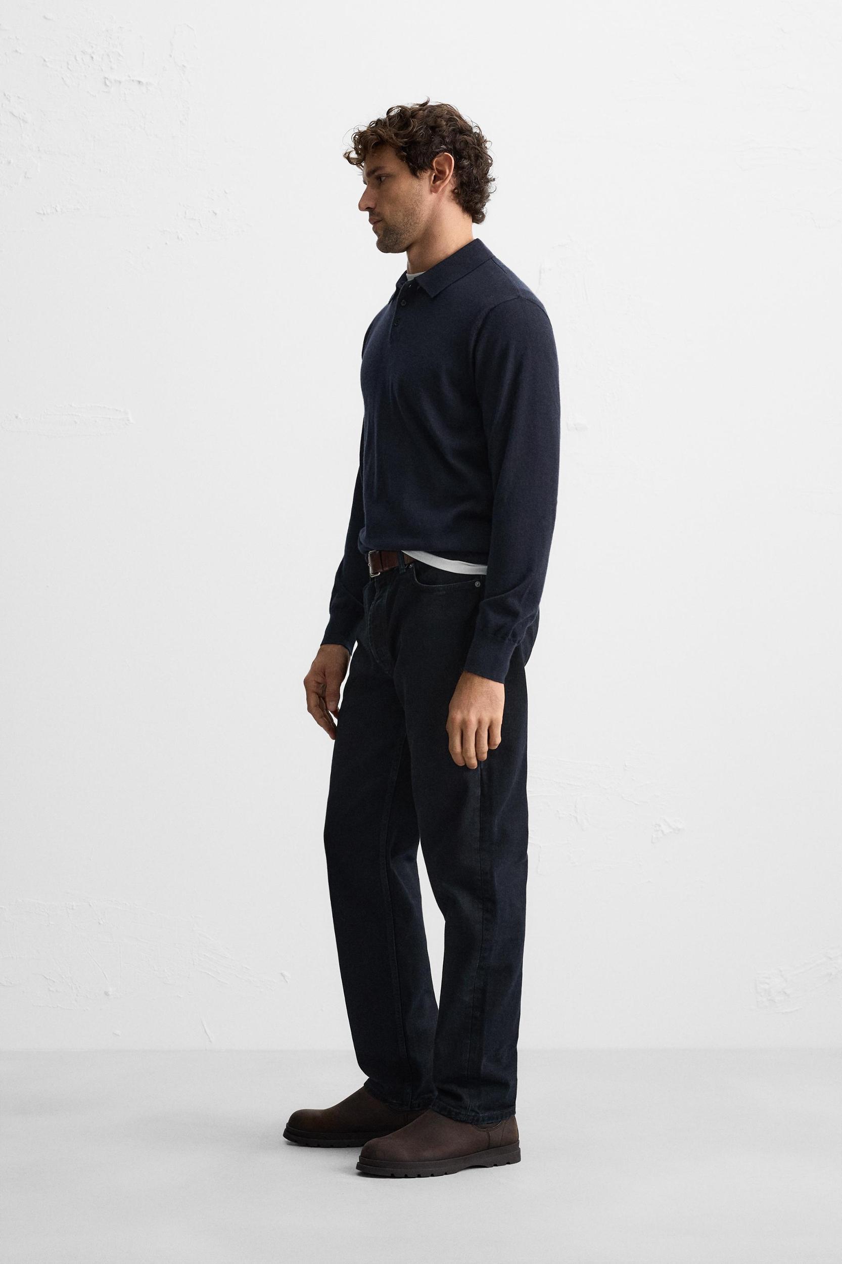 100% CASHMERE KNIT POLO Product Image