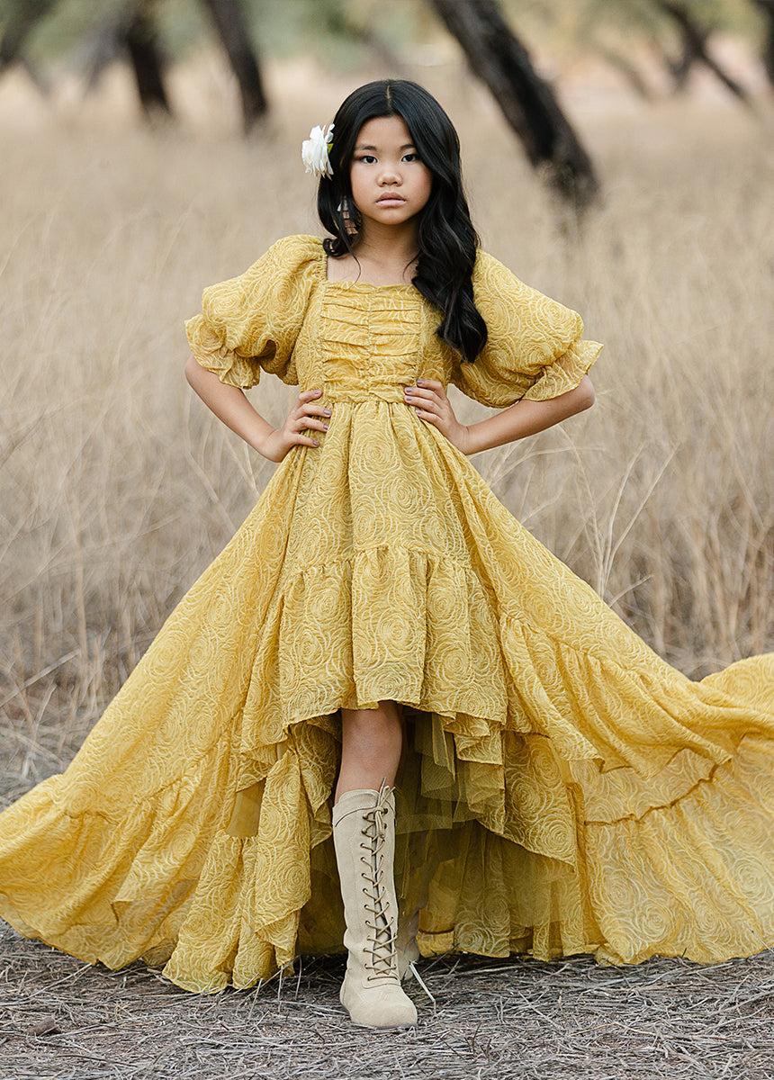 Shwaney Impact Dress in Citron Girls Product Image